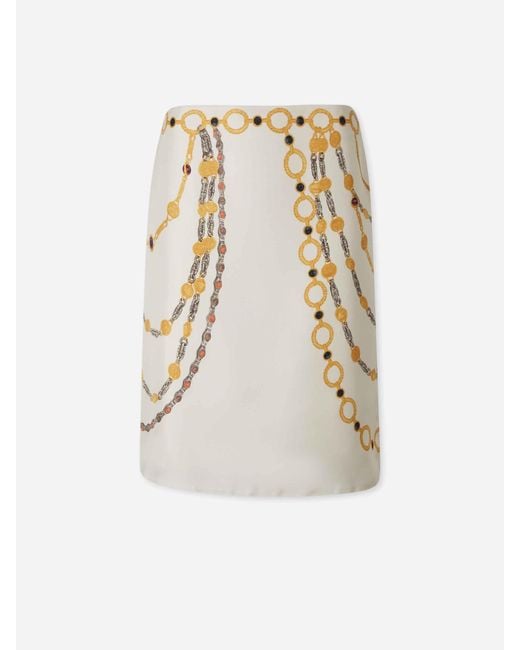 Versace Natural Printed Pencil Skirt