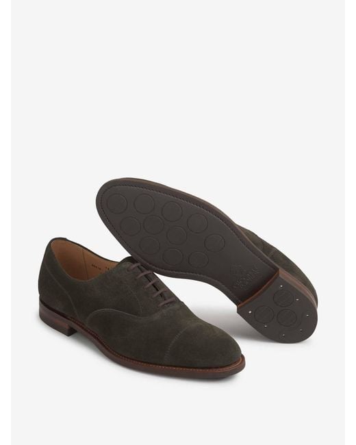 Crockett and Jones Multicolor Suede Oxford Shoes for men