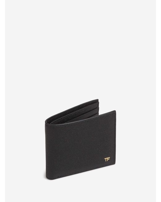 Tom Ford White Leather Folding Card Holder for men
