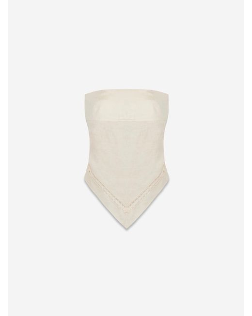Jonathan Simkhai White Lahni Linen Top