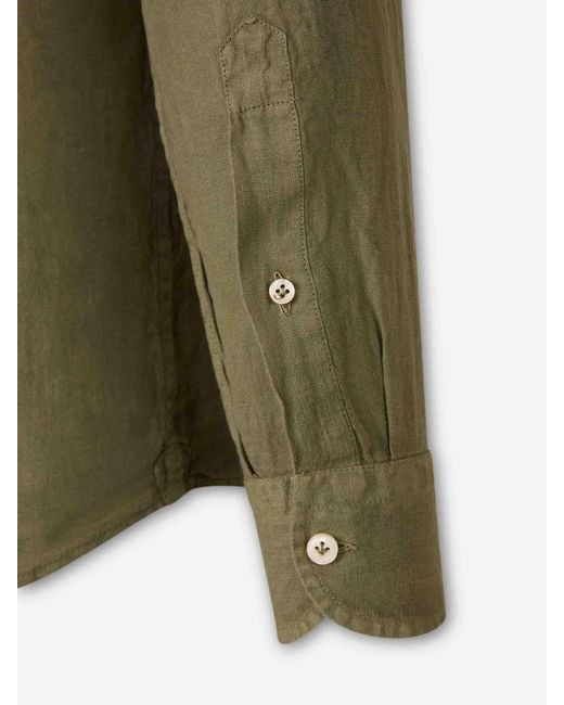 Santa Eulalia Green Casual Plain Shirt for men