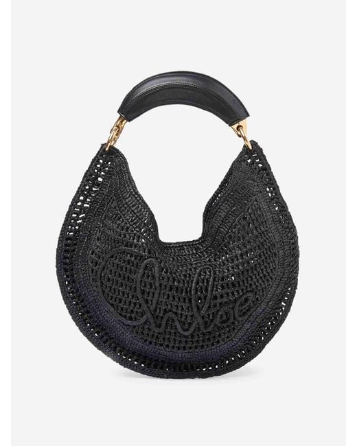 Sac Hobo En Raphia Summer Banana Chloé en coloris Black