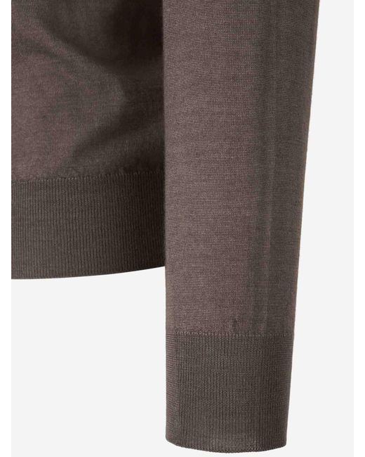 Santa Eulalia Brown Cashmere And Silk Polo for men