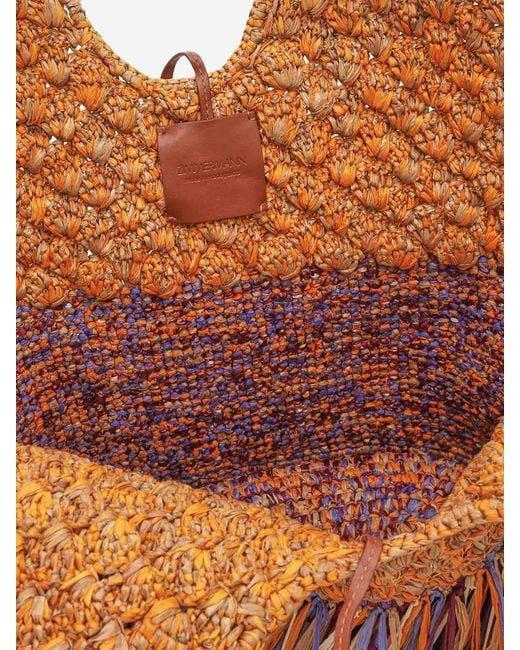 Zimmermann Brown Goldentime Raffia Bag