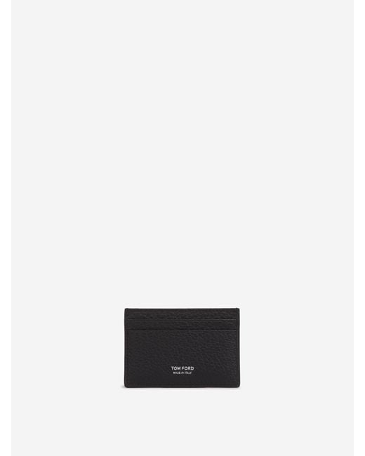 Tom Ford White Grained Leather Cardholder for men