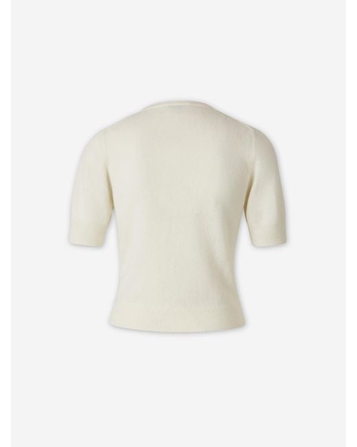 Erdem White Embroidered Knit Top