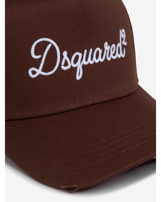 DSquared² Brown Embroidered Logo Cap for men