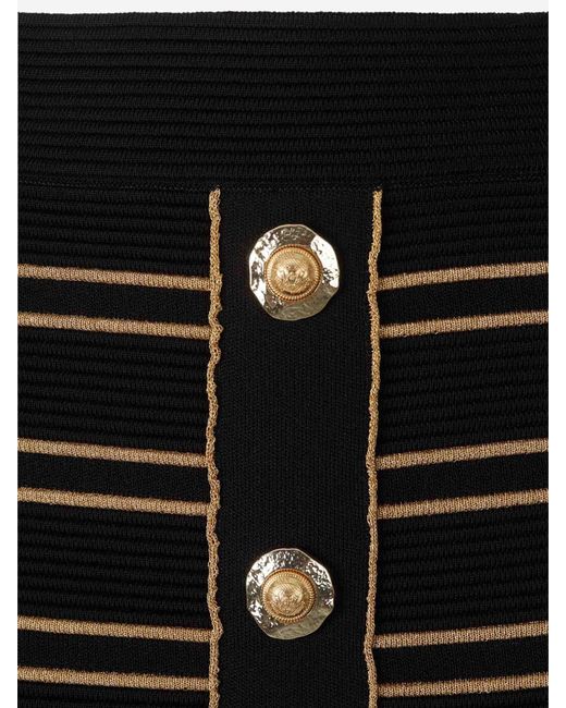 Falda Midi Listada Balmain de color Black