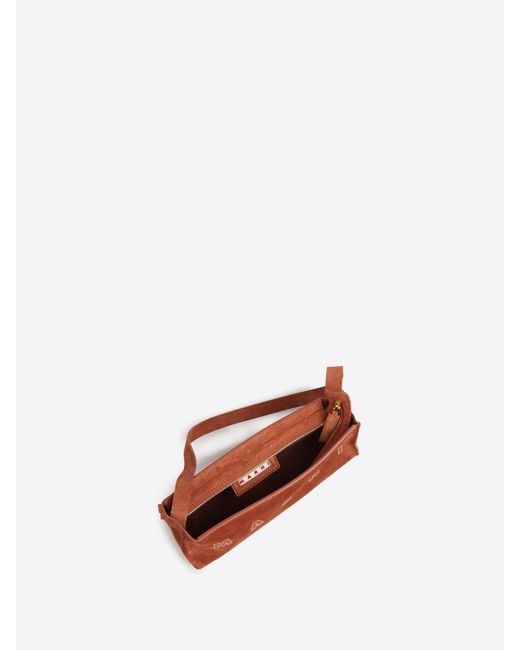 Marni Red Rectangular Suede Bag