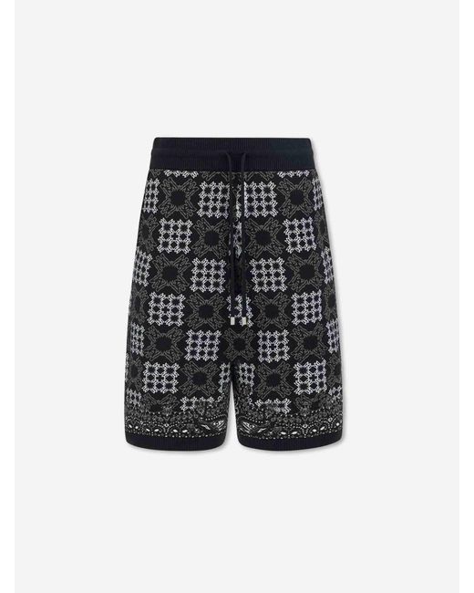 Amiri Black Printed Knit Bermuda Shorts for men