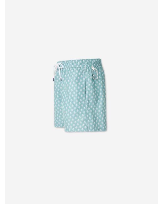 Fedeli Blue Printed Swimsuit for men