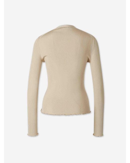Alaïa Natural Silk Knit Top