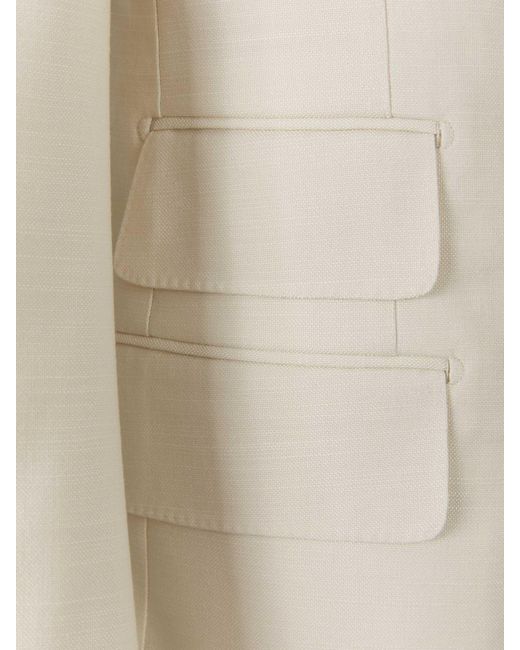 Tom Ford White Plain Wool Suit for men
