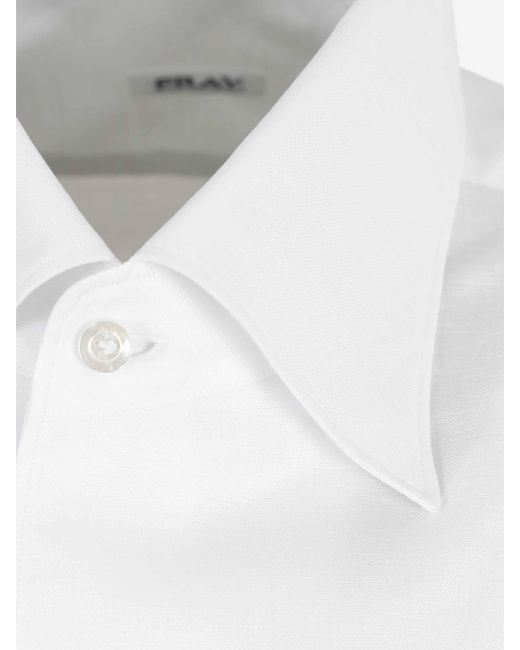 Fray White Linen Dress Shirt for men