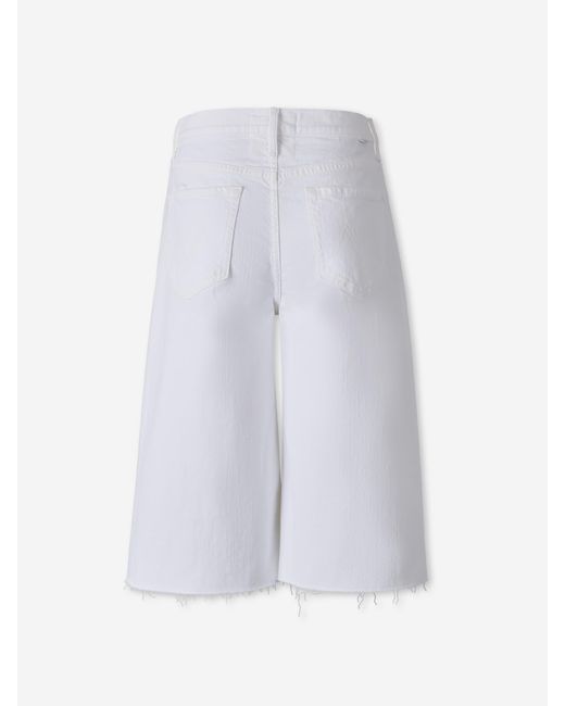 Mother White Straight Bermuda Shorts