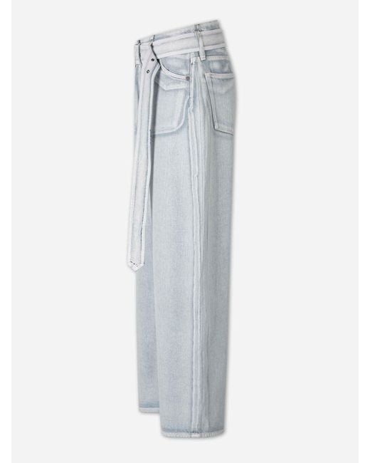 Pantalones Anchos Cinturón Acne de color Blue
