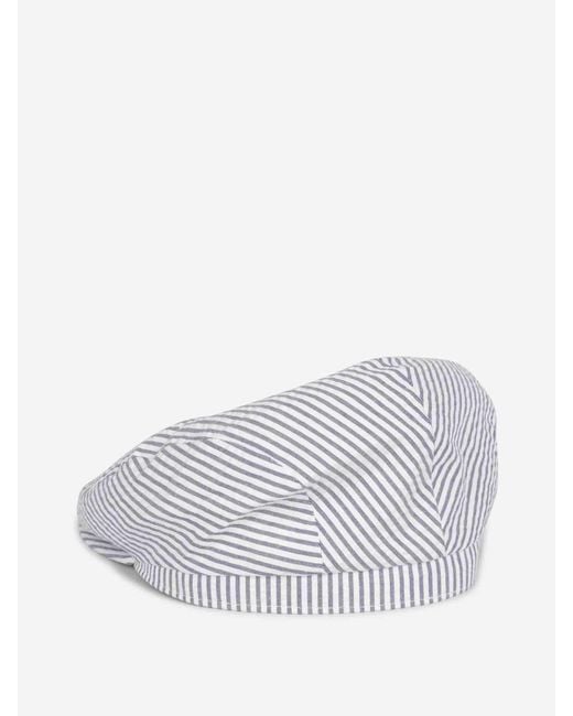Lock & Hatters White Striped Cap for men