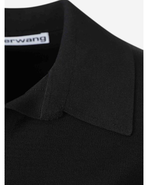 Alexander Wang Blue Fine Jersey With Polo Collar