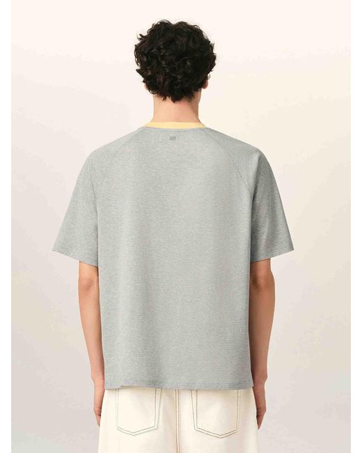 AMI Gray Round Neck T-Shirt for men