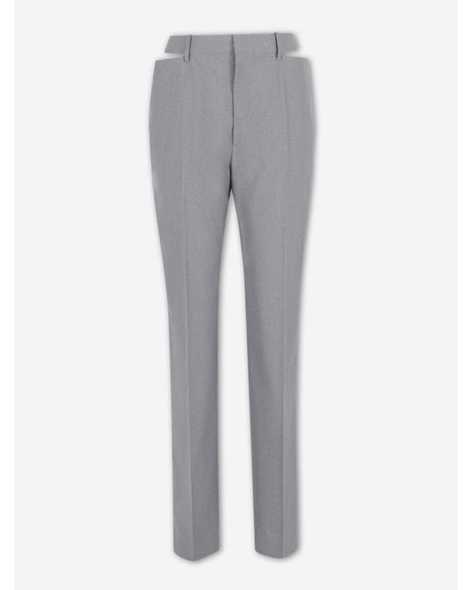 Jil Sander Gray Straight Leg Trousers With Slits