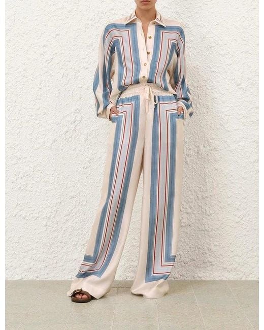 Zimmermann Blue Wide Striped Pants
