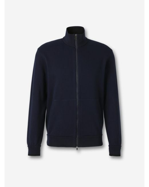 Brioni Blue Wool Sweater for men