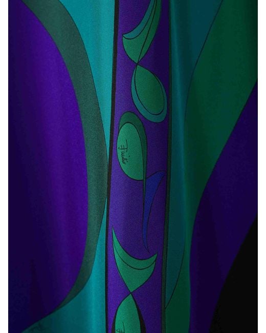 Vestido Kaftán Seda Emilio Pucci de color Blue