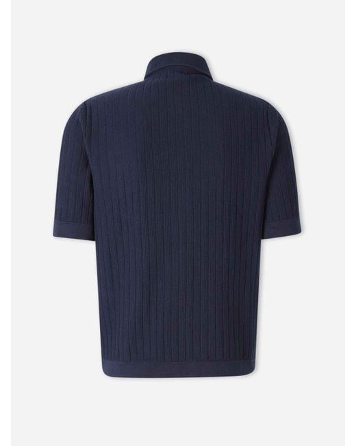 Lardini Blue Cotton Knit Shirt for men