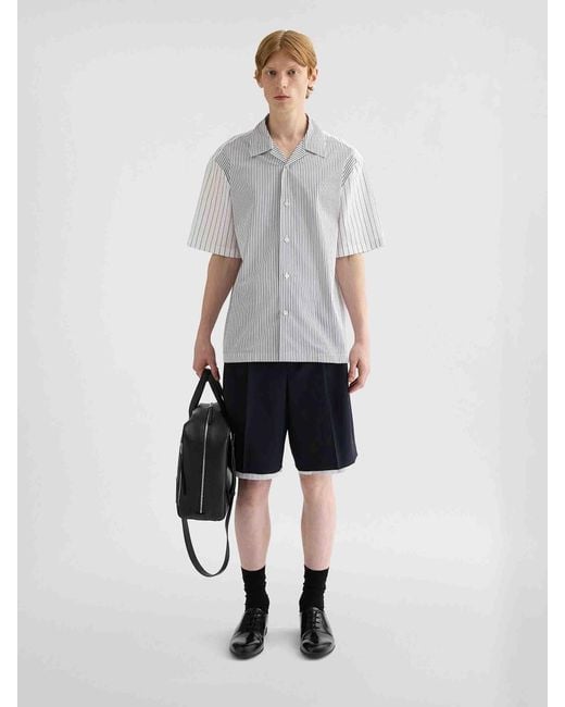 Jil Sander White Striped Pattern Shirt for men