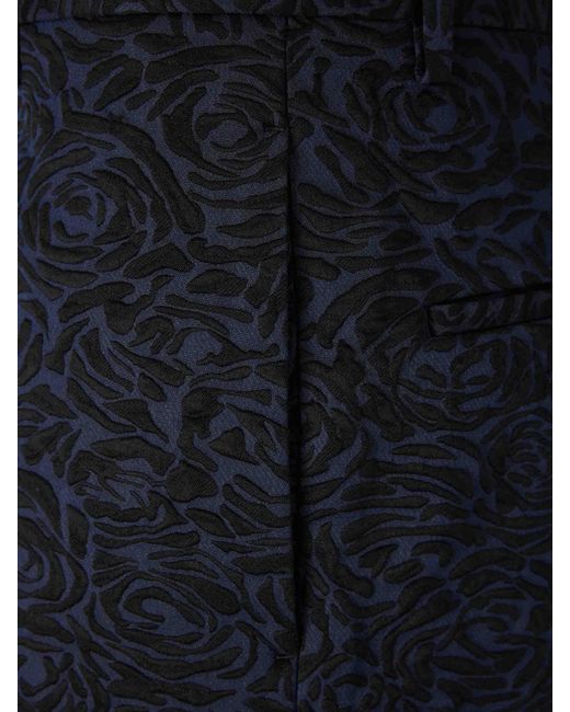 Dries Van Noten Blue Floral Straight Leg Trousers