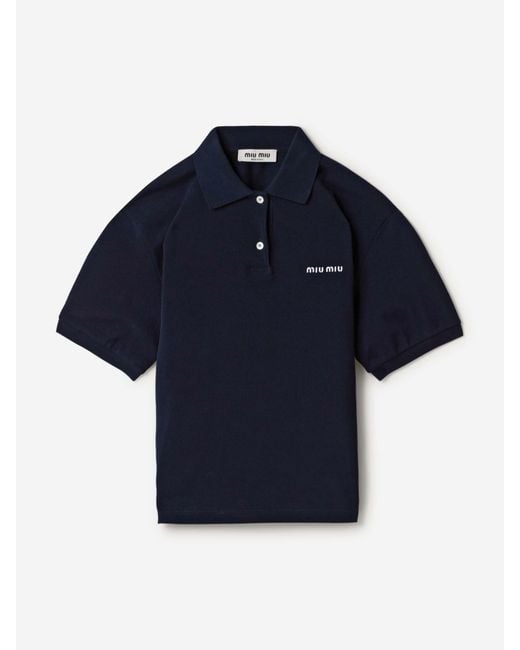Miu Miu Blue Polo Logo