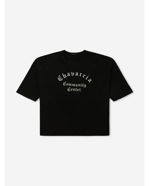 Willy Chavarria Black Community Center T-Shirt for men