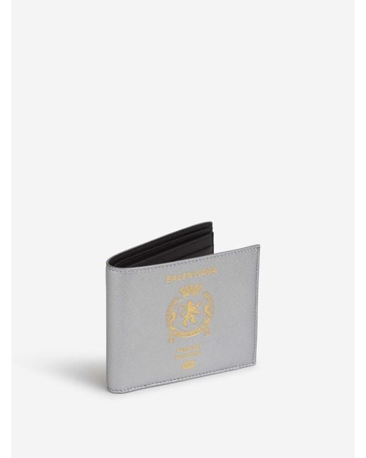Balenciaga White Folding Leather Card Holder for men