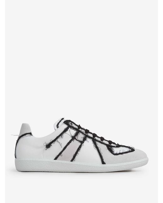 Maison Margiela White Leather Sneakers With Contrast Trim for men