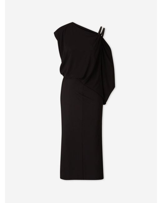 Tom Ford Black Asymmetrical Midi Dress