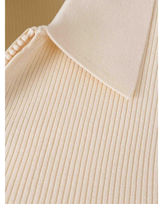 Victoria Beckham White Cardigan With Shirt Collar