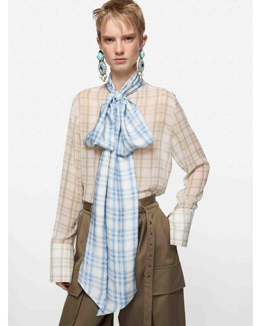 Acne Blue Blouse With Bow