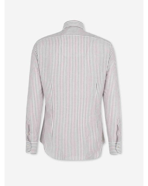 Santa Eulalia White Striped Shirt for men