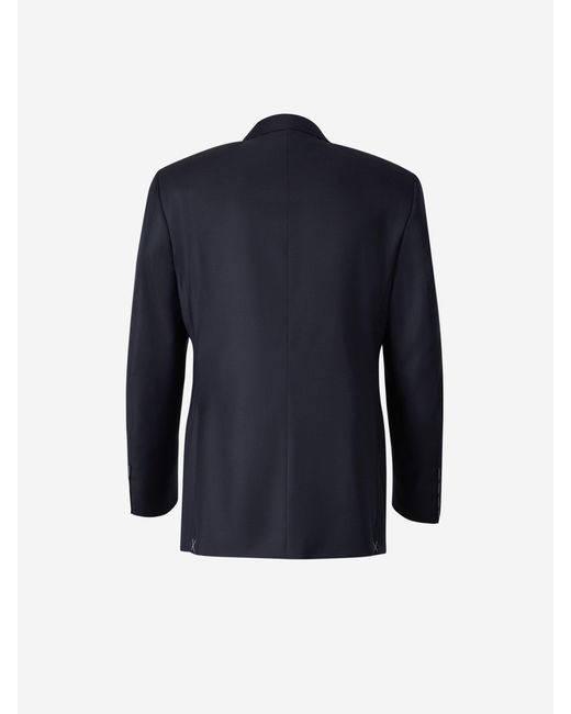 Canali Blue Plain Wool Suit for men