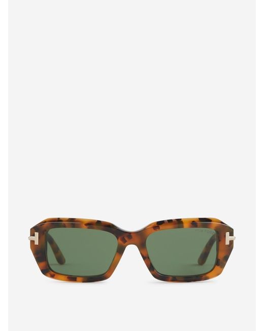 Tom Ford Green Rectangular Sunglasses