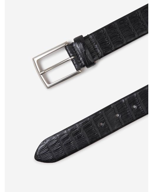 Santa Eulalia Black Croco Belt for men