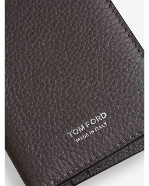 Tom Ford White T-Line Leather Card Holder for men