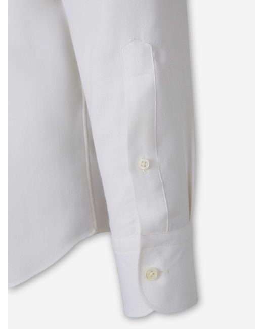 Zegna White Plain Dress Shirt for men