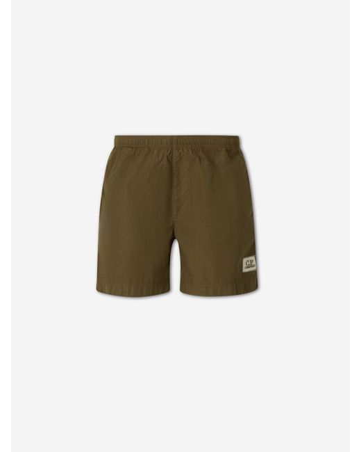 C P Company Green Plain Swimsuit for men