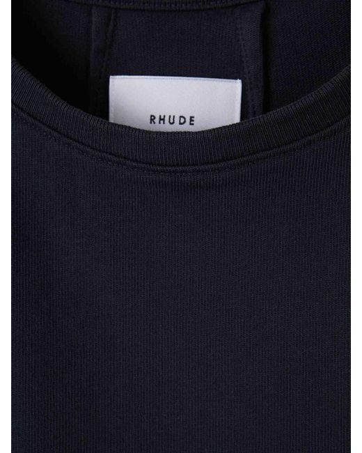 Rhude Black Round Neck T-Shirt for men