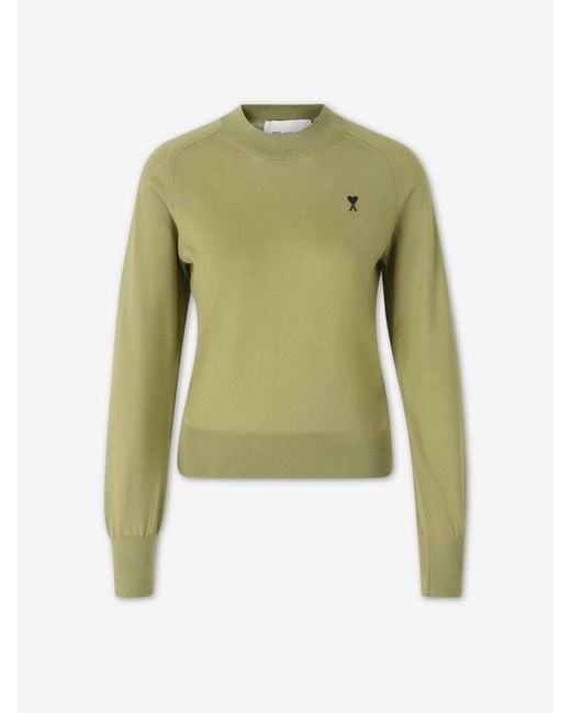AMI Green Crew Neck Sweater