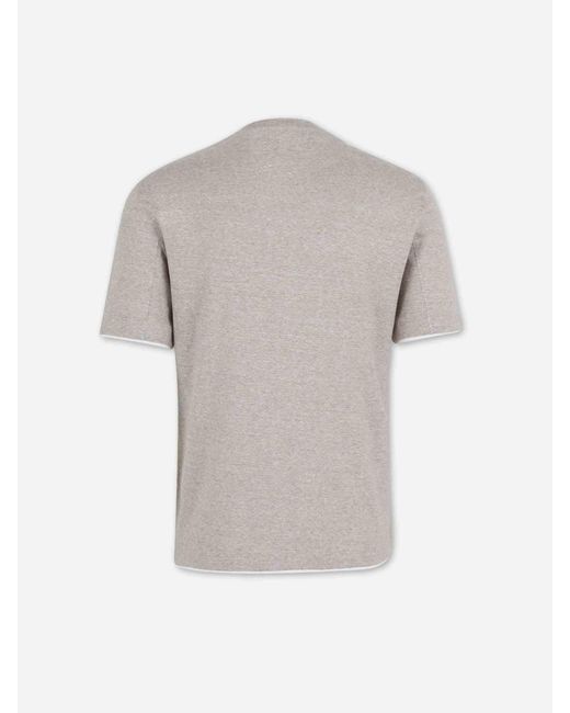 Brunello Cucinelli Gray Round Neck T-Shirt for men