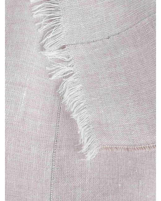Peserico White Linen And Cotton Scarf