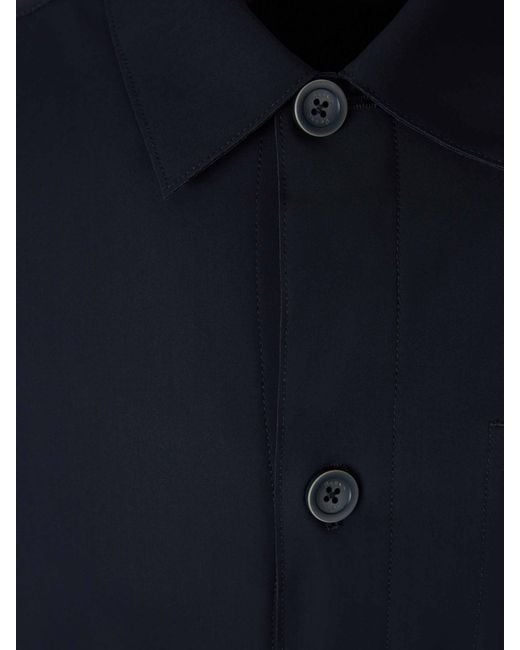 Herno Blue Technical Overshirt for men