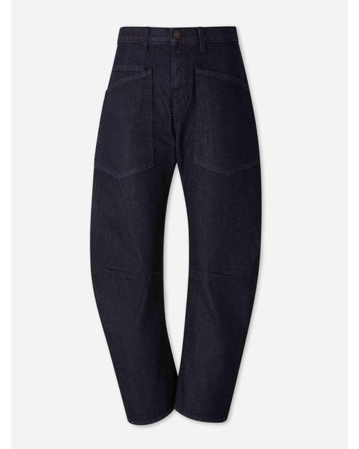 Nili Lotan Blue Shon Wide Leg Jeans